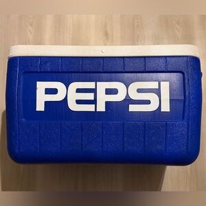 Vintage Coleman Pepsi Co. Cooler Camping Tailgating Large Sz 22x13x12 Blue/White